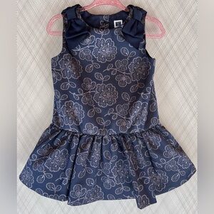 Janie and Jack - Shimmer floral jacquard bow accents 2pc dress (Size 12-18m)
